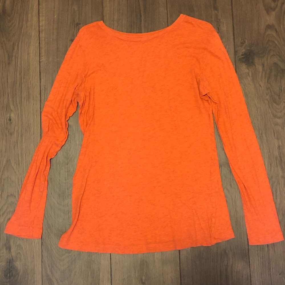Liz Lange orange maternity shirt
